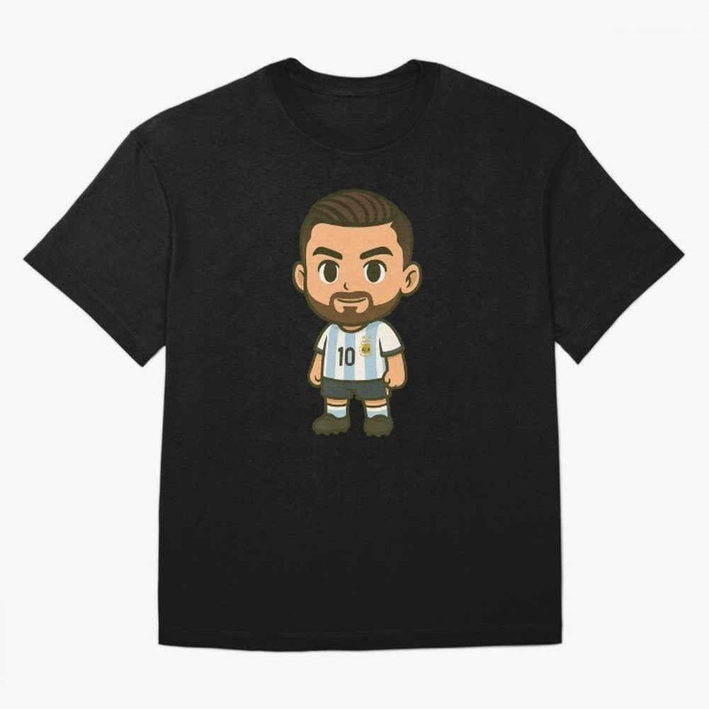 Lionel Messi Cartoon Art Argentina Classic T-Shirt Make Every Kick Count in the FIFA World Cup 2026 Journey through Cristiano Ronaldo Highlights, England and Germany Pride, Worldwide Fan Energy, Dramatic Goals, Stadium Lights and Championship