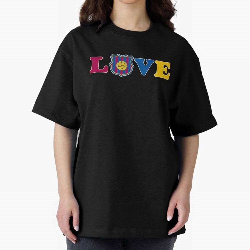 Love Barcelona Oversized T-Shirt Fuel Your Fan Pride for Global Football Passion for FIFA World Cup 2026 Group Stage, Driven by CR7, Portugal, Spain and Germany, Football History, Final Match Energy, Crowd Noise and Once in a Lifetime Moments;