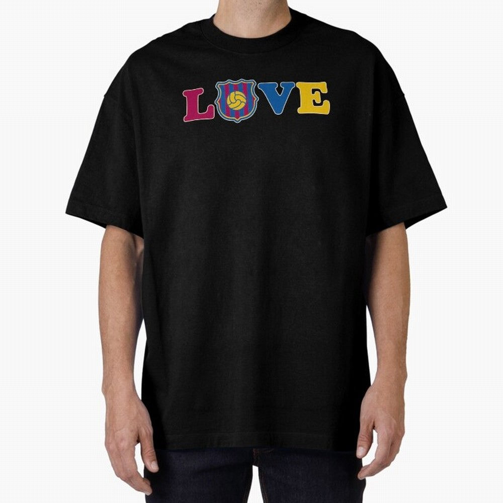 Love Barcelona Oversized T-Shirt Fuel Your Fan Pride for Global Football Passion for FIFA World Cup 2026 Group Stage, Driven by CR7, Portugal, Spain and Germany, Football History, Final Match Energy, Crowd Noise and Once in a Lifetime Moments;