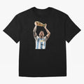 Lionel Messi lifting the World Cup Classic T-Shirt Share FIFA World Cup 2026 USA Canada Mexico with Haaland and Mbappe, Argentina Energy, Game Day Rituals, Football Legends, Country Pride and the Road to the Final; Perfect for Fans, Collectors,