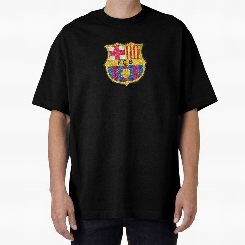 barca glitter logo Oversized T-Shirt Turn Up for FIFA World Cup 2026 Group Stage for Fans of CR7 and Netherlands, Bringing Stadium Memories, Football Loyalty, International Chants and Championship Tradition; Perfect for People Who Love Argentina,
