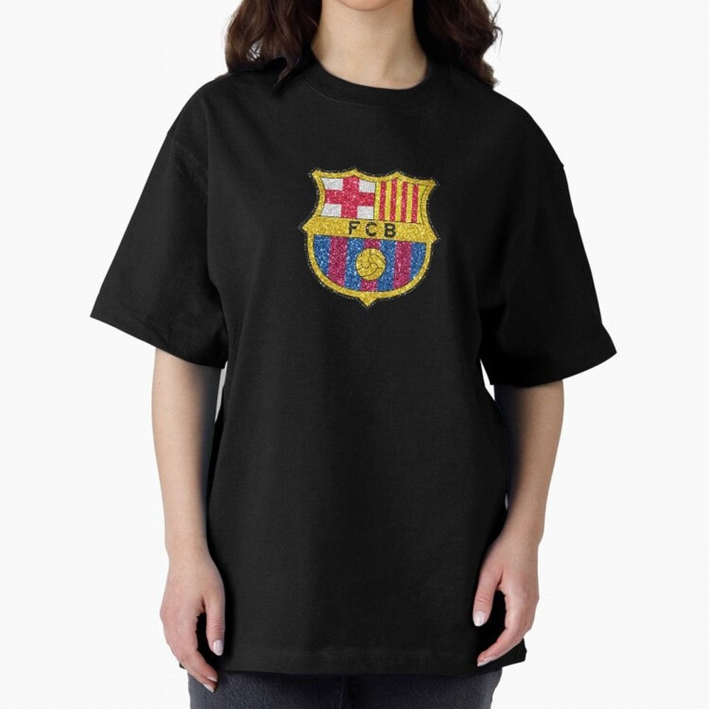 barca glitter logo Oversized T-Shirt Turn Up for FIFA World Cup 2026 Group Stage for Fans of CR7 and Netherlands, Bringing Stadium Memories, Football Loyalty, International Chants and Championship Tradition; Perfect for People Who Love Argentina,