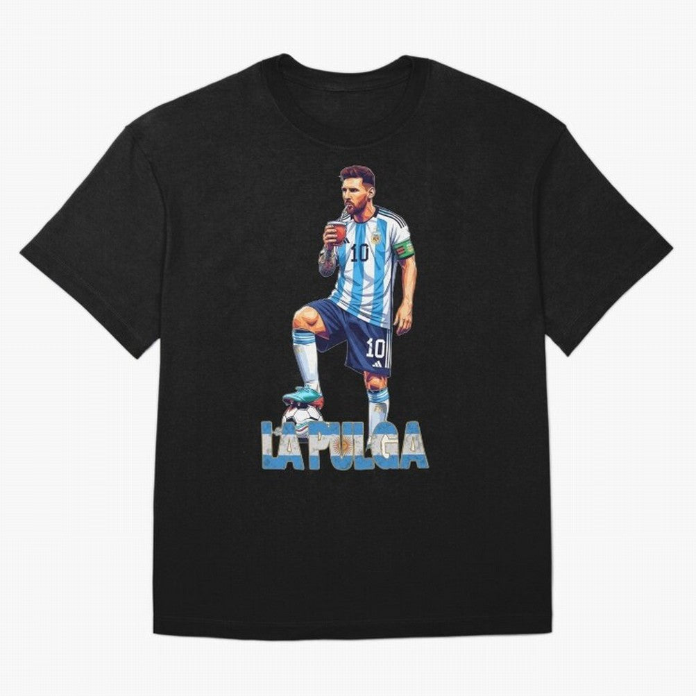 Messi the Flea Drinking Mate ¨C Unique Design by The Goat Classic T-Shirt Remember Iconic Moments from Global Football Passion for FIFA World Cup 2026 Group Stage, Made for Mbappe and Neymar, England, France and Netherlands, Vintage Soccer Flavor,