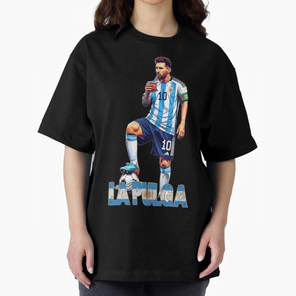 Messi the Flea Drinking Mate ¨C Unique Design by The Goat Classic T-Shirt Remember Iconic Moments from Global Football Passion for FIFA World Cup 2026 Group Stage, Made for Mbappe and Neymar, England, France and Netherlands, Vintage Soccer Flavor,