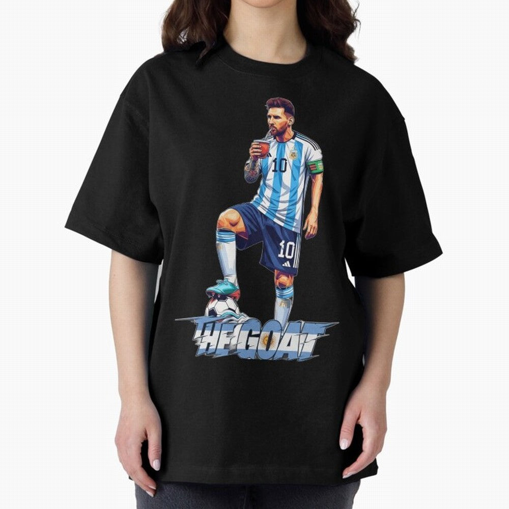 Messi Illustrated Style Drinking Mate ¨C Unique Design by The Goat Classic T-Shirt Support Your Favorite Stars during the FIFA World Cup 2026 Journey through Messi, CR7 and Mbappe Highlights, Brazil, Portugal and Argentina Pride, Football Passion,
