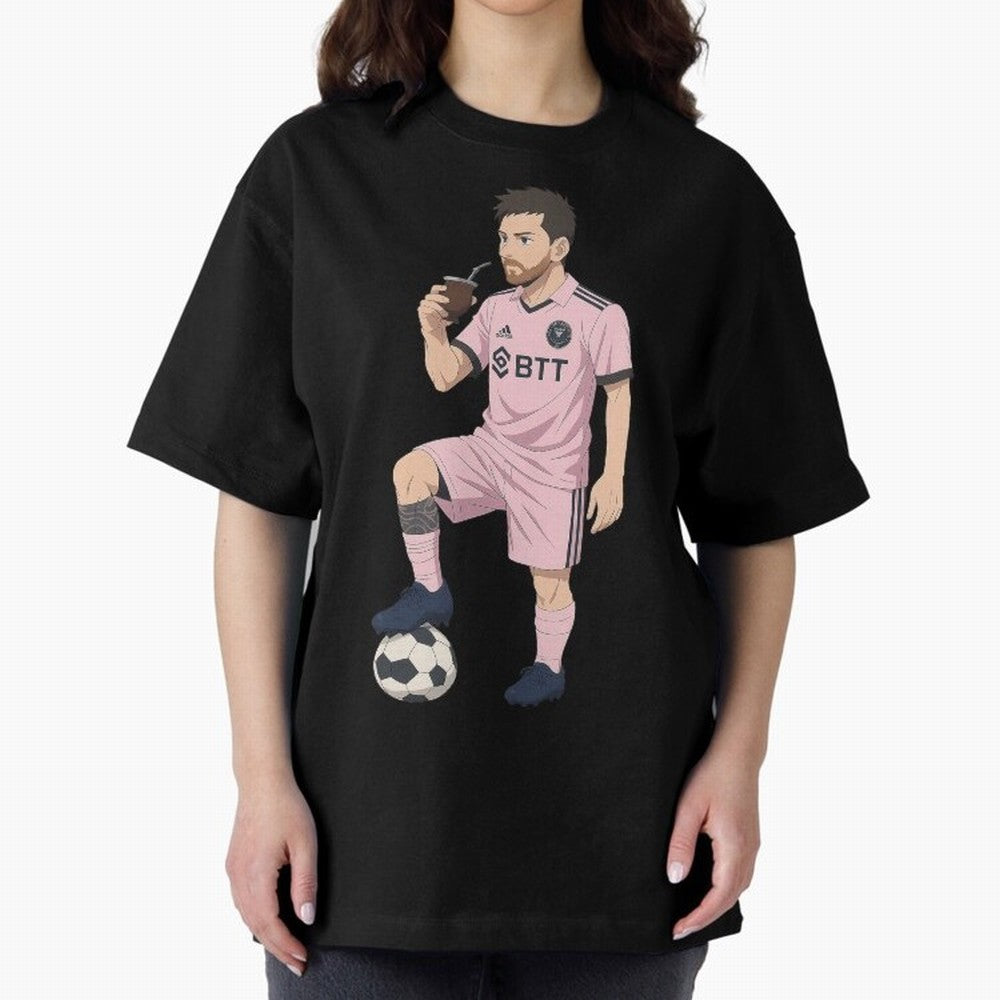 Lionel Messi Anime Style Drinking Mate - The Goat Inter Miami Classic T-Shirt Honor Football Greatness during FIFA World Cup 2026 for Fans of Messi, Neymar and Mbappe and Argentina, France and Brazil, Bringing Vintage Soccer Flavor, Modern Football
