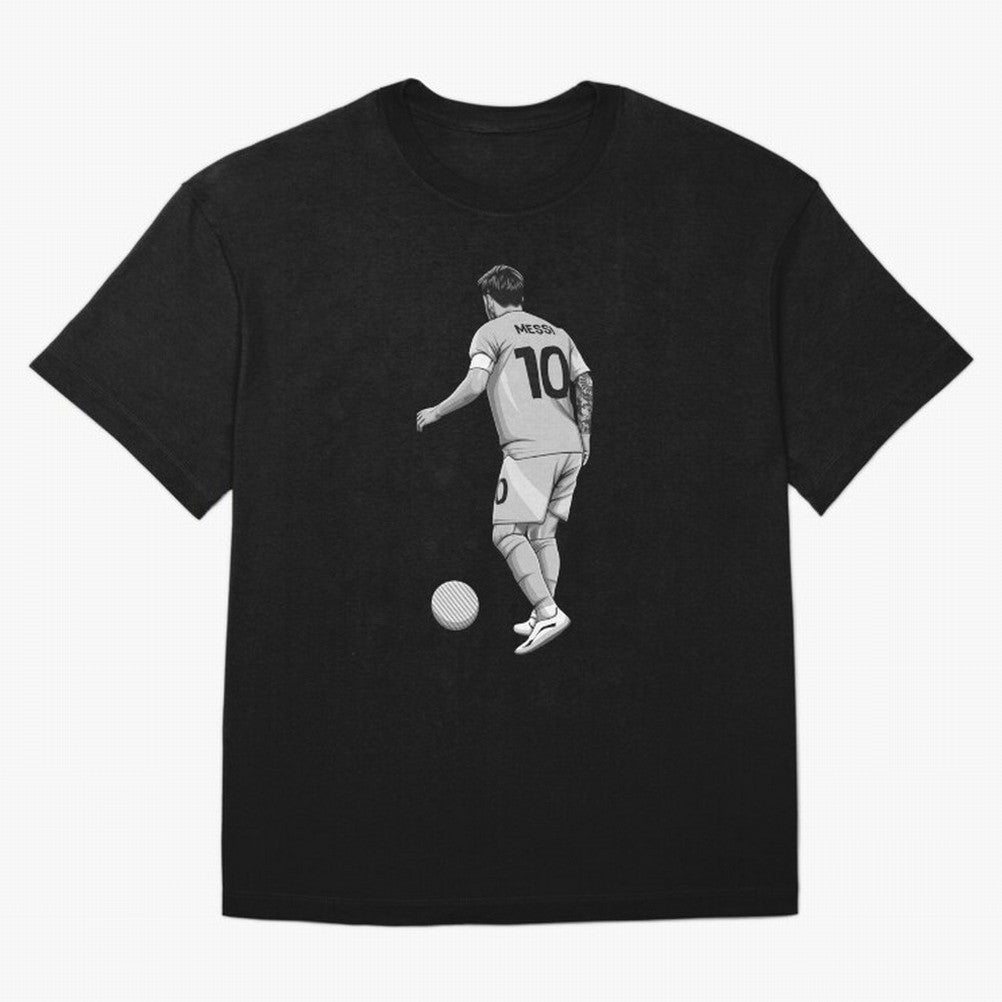 Lionel Messi Black and White Version Classic T-Shirt Step into FIFA World Cup 2026 Spirit, Built around Argentina, France and Brazil, Messi, CR7 and Mbappe, Match Day Excitement, Supporter Culture, Golden Goals and Global Football Passion; Perfect