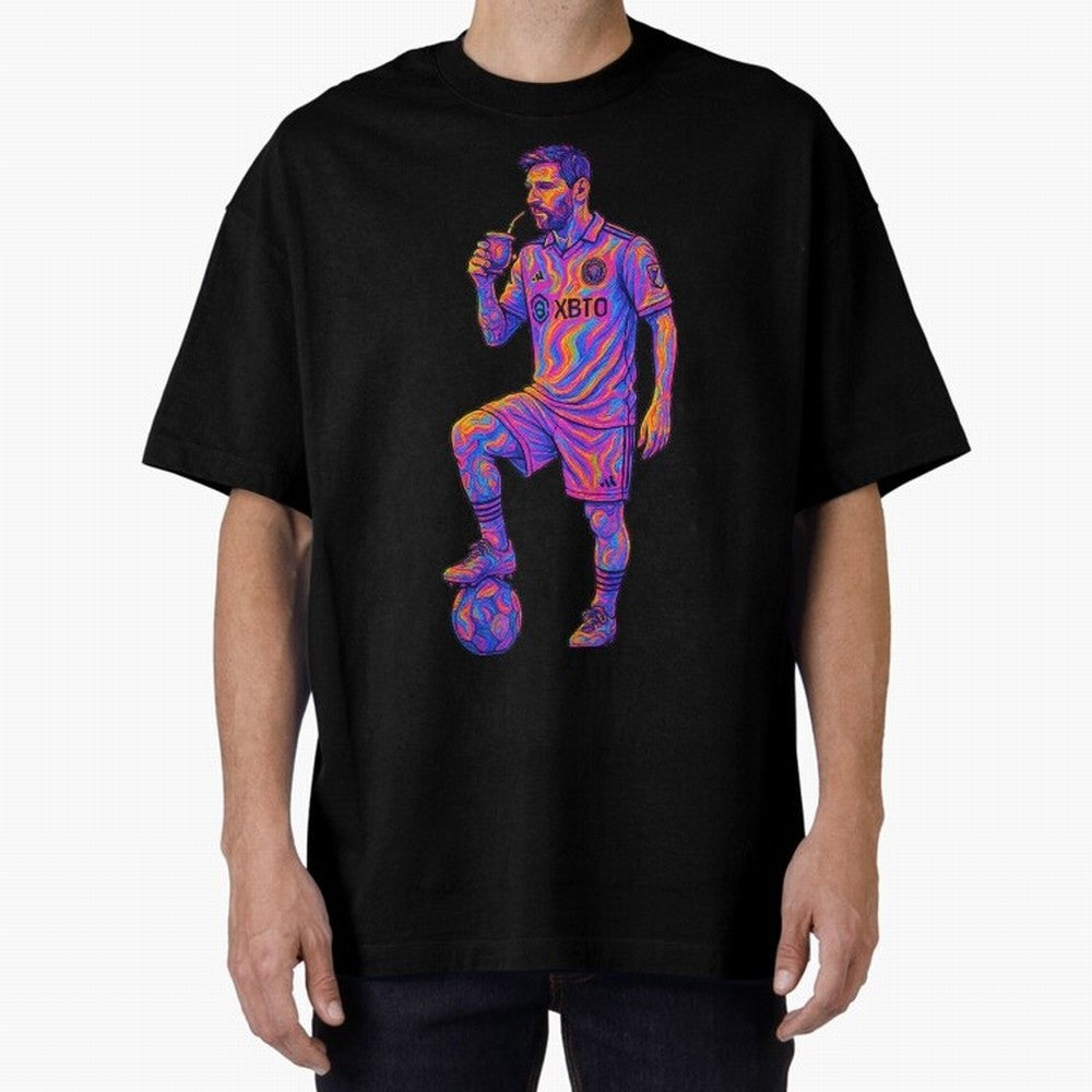 Messi Mate Vibes: Psychedelic Art by the GOAT Inter Miami Classic T-Shirt Turn Up for FIFA World Cup 2026 Spirit, Centered on Argentina, Cristiano Ronaldo, Vintage Soccer Flavor, Modern Football Stars, National Flags and Final Night Emotion;