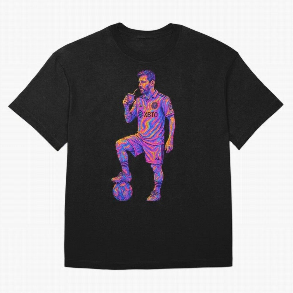 Messi Mate Vibes: Psychedelic Art by the GOAT Inter Miami Classic T-Shirt Turn Up for FIFA World Cup 2026 Spirit, Centered on Argentina, Cristiano Ronaldo, Vintage Soccer Flavor, Modern Football Stars, National Flags and Final Night Emotion;