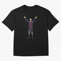 Leo Messi Celebration Sticker Oversized T-Shirt Support Your Favorite Stars during FIFA World Cup 2026 Group Stage for Fans of CR7 and Portugal, Spain and Germany, Bringing Supporter Pride, Iconic Celebrations, Legendary Names and Global Match Day