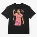Lionel Messi Inter Miami Art ¨C Pink Jersey Football Icon Tribute	 Oversized T-Shirt Capture Match Day Hype around FIFA World Cup 2026 USA Canada Mexico, Cristiano Ronaldo, Brazil, Portugal and Argentina, Worldwide Fan Energy, Dramatic Goals,