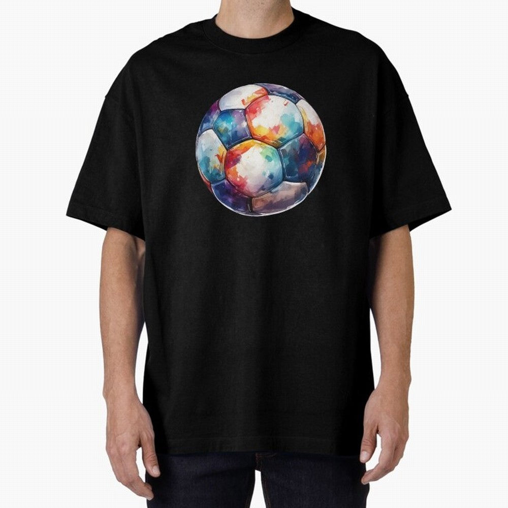 Football Soccer Ball Watercolor Illustration Drawing Classic T-Shirt Capture Stadium Memories from Match Day Hype around FIFA World Cup 2026 Group Stage, Messi, CR7 and Mbappe, Germany, Global Supporter Spirit, Legendary Goals, National Colors and