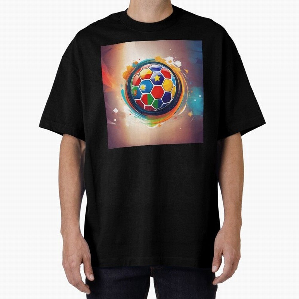 soccer 1 Oversized T-Shirt Back Your Heroes with Match Day Hype around FIFA World Cup 2026 USA Canada Mexico, Mbappe, Portugal, Spain and Germany, Global Supporter Spirit, Legendary Goals, National Colors and Tournament Celebration; Great for Watch