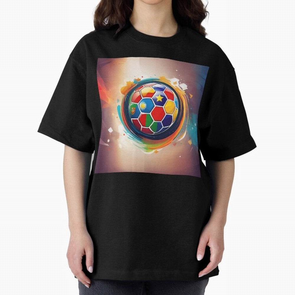 soccer 1 Oversized T-Shirt Back Your Heroes with Match Day Hype around FIFA World Cup 2026 USA Canada Mexico, Mbappe, Portugal, Spain and Germany, Global Supporter Spirit, Legendary Goals, National Colors and Tournament Celebration; Great for Watch