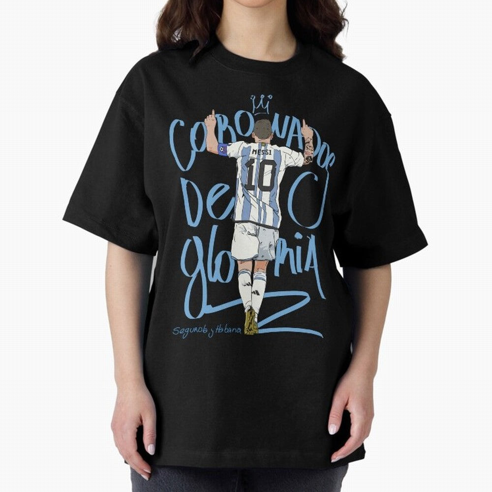 Messi, crowned with glory Active T-Shirt Unlock FIFA World Cup 2026 Driven by Messi, Neymar and Mbappe, Spain Energy, Worldwide Fan Energy, Dramatic Goals, Stadium Lights and Championship Celebrations; Ideal for Football Dads, Football Moms,