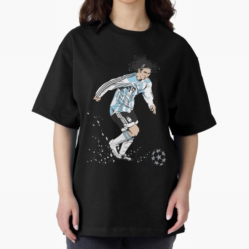Lionel Messi runner Oversized T-Shirt Stand Out with Spirit from the FIFA World Cup 2026 USA Canada Mexico Journey through Cristiano Ronaldo, Haaland and CR7 Highlights, Brazil, Portugal and Argentina Pride, Match Day Excitement, Supporter Culture,
