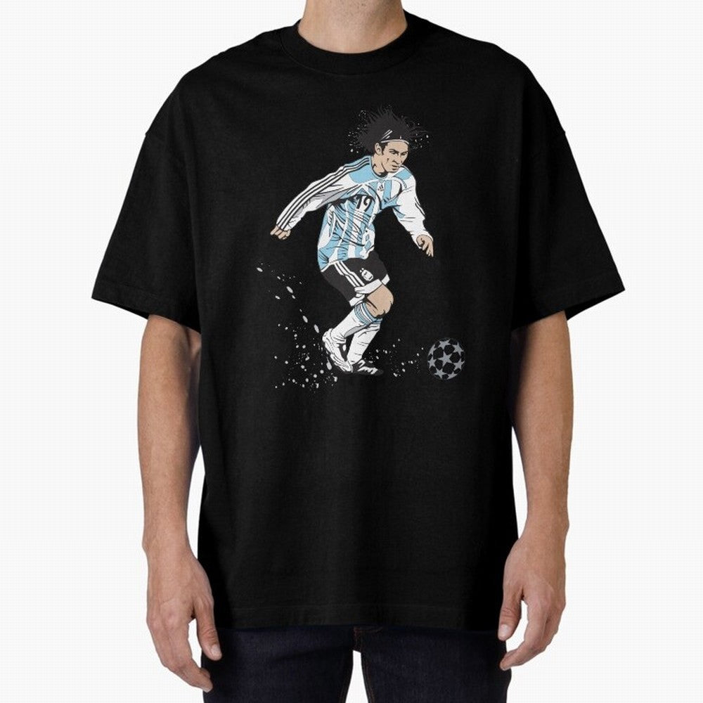 Lionel Messi runner Oversized T-Shirt Stand Out with Spirit from the FIFA World Cup 2026 USA Canada Mexico Journey through Cristiano Ronaldo, Haaland and CR7 Highlights, Brazil, Portugal and Argentina Pride, Match Day Excitement, Supporter Culture,