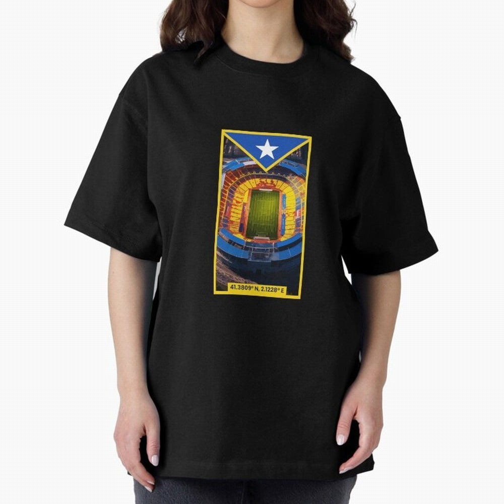 Barcelona Stadium Coordinates Graphic Essential T-Shirt Feel FIFA World Cup 2026 Group Stage for Fans of Cristiano Ronaldo, Haaland and CR7 and Spain, Bringing Soccer Culture, Superstar Moments, National Team Dreams and Competitive Fire; Ideal for