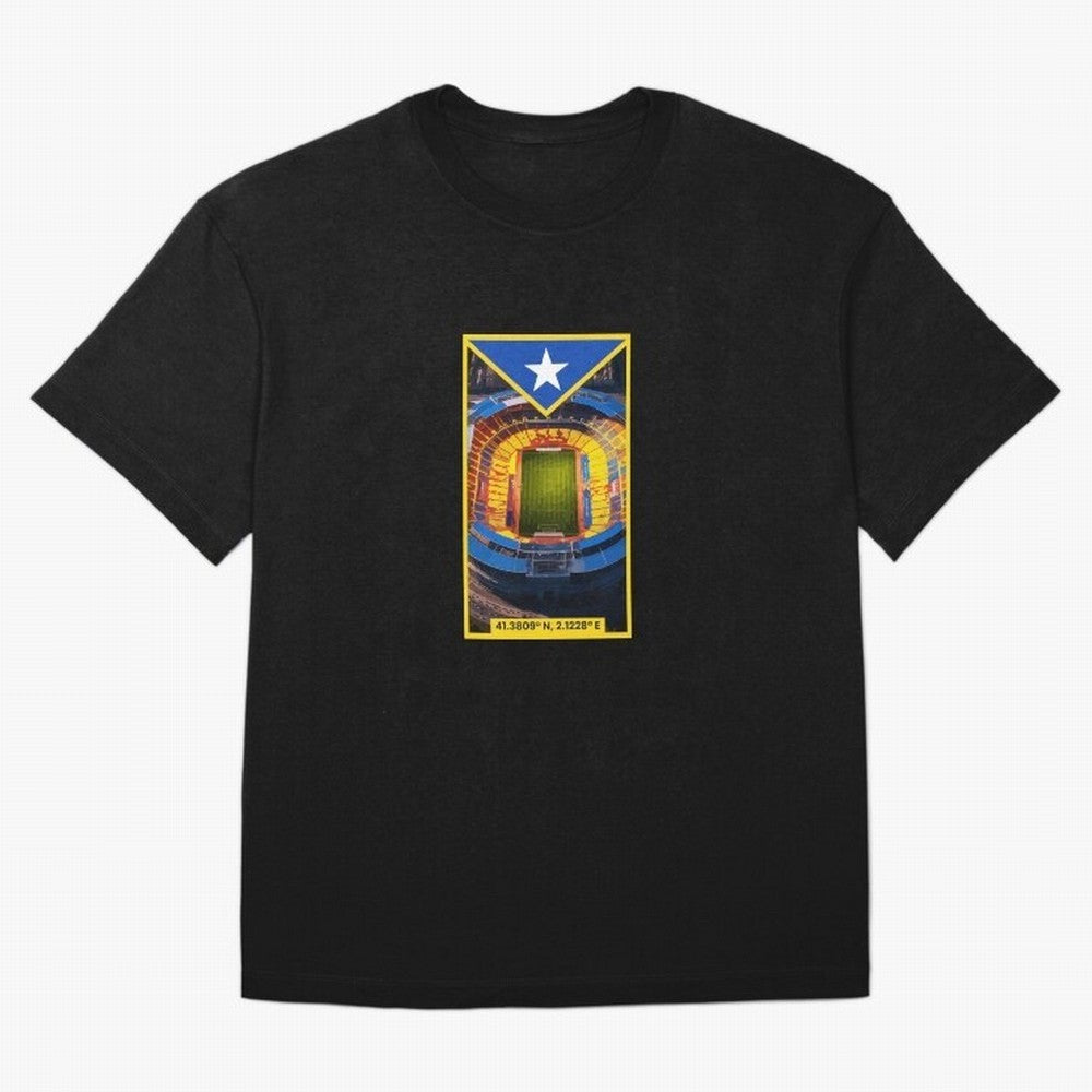 Barcelona Stadium Coordinates Graphic Essential T-Shirt Feel FIFA World Cup 2026 Group Stage for Fans of Cristiano Ronaldo, Haaland and CR7 and Spain, Bringing Soccer Culture, Superstar Moments, National Team Dreams and Competitive Fire; Ideal for