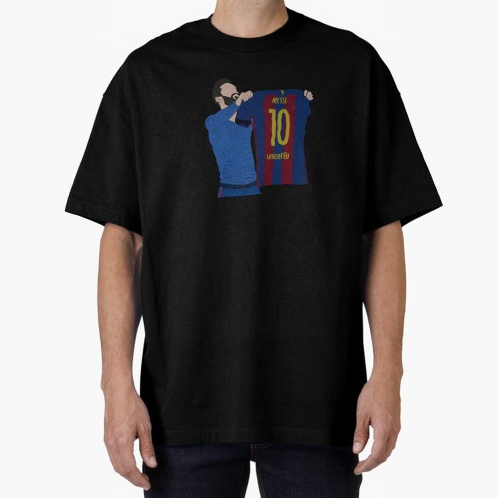 Lionel Messi | Barcelona legend Oversized T-Shirt Show Your Tournament Heart for Match Day Hype around FIFA World Cup 2026, CR7 and Messi, Brazil, Portugal and Argentina, Retro Football Energy, Iconic Rivalries, Trophy Chase Drama and Stadium