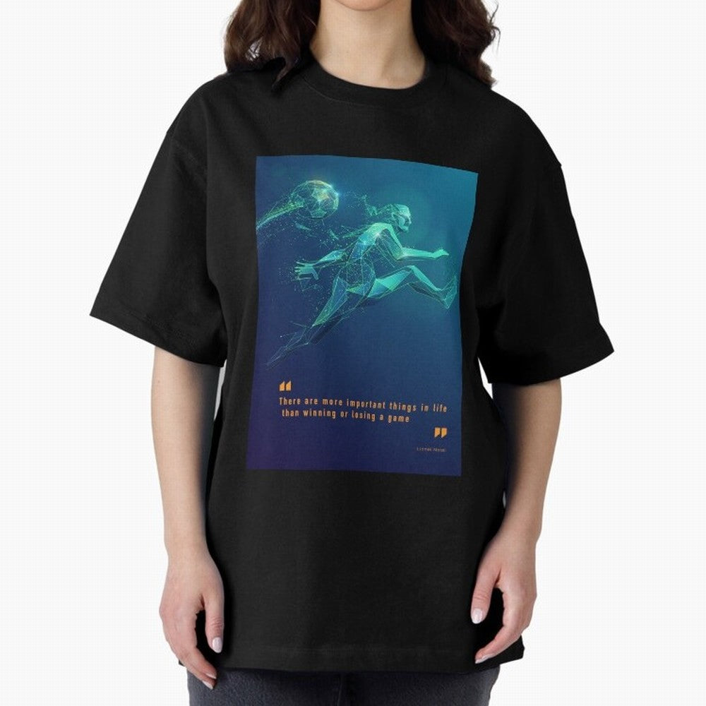 soccer football graphic Lionel Messi quotes Oversized T-Shirt Keep the Match Day Mood of FIFA World Cup 2026 USA Canada Mexico for Fans of Haaland and Brazil, Portugal and Argentina, Bringing Match Day Excitement, Supporter Culture, Golden Goals