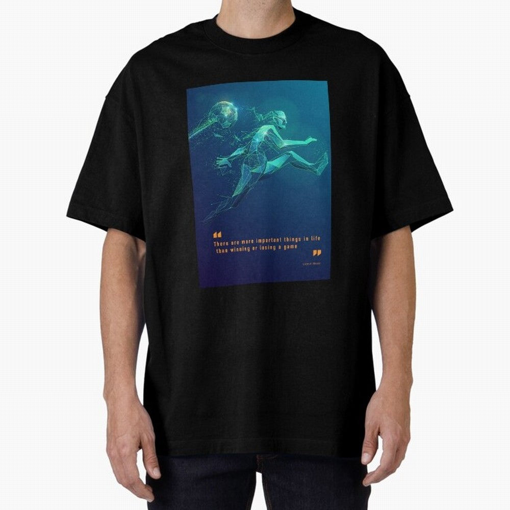 soccer football graphic Lionel Messi quotes Oversized T-Shirt Keep the Match Day Mood of FIFA World Cup 2026 USA Canada Mexico for Fans of Haaland and Brazil, Portugal and Argentina, Bringing Match Day Excitement, Supporter Culture, Golden Goals