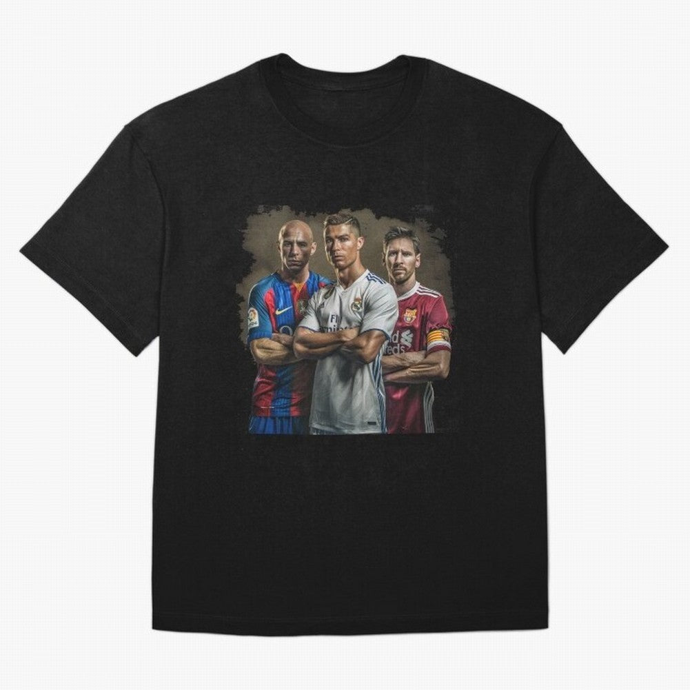 Footballs Greatest Top 3 Classic T-Shirt Follow the Final Road of FIFA World Cup 2026 with CR7, Argentina, France and Brazil Energy, Classic Soccer Heritage, Championship Pressure, Fan Loyalty and International Pride; Great for Watch Parties,