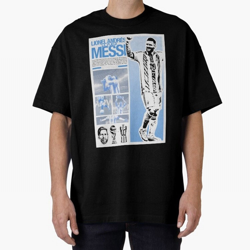 The Flea Lionel Messi Oversized T-Shirt Celebrate Supporters United by Global Football Passion for FIFA World Cup 2026 USA Canada Mexico, Celebrating Cristiano Ronaldo, Haaland and CR7, England and Germany, Tournament Hype, Historic Matchups,