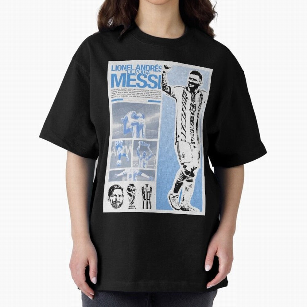 The Flea Lionel Messi Oversized T-Shirt Celebrate Supporters United by Global Football Passion for FIFA World Cup 2026 USA Canada Mexico, Celebrating Cristiano Ronaldo, Haaland and CR7, England and Germany, Tournament Hype, Historic Matchups,