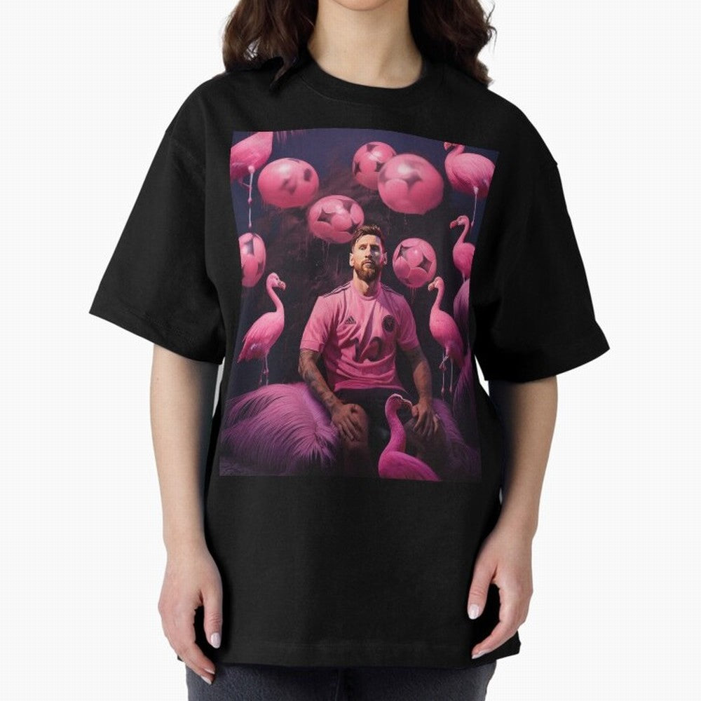 Flamingo Fantasy: Messi's Miami Elegance Active T-Shirt Stand Out with Spirit from Global Football Passion for FIFA World Cup 2026 Group Stage, Capturing Neymar, Haaland and Cristiano Ronaldo, Argentina, France and Brazil, Champion Mindset, Group