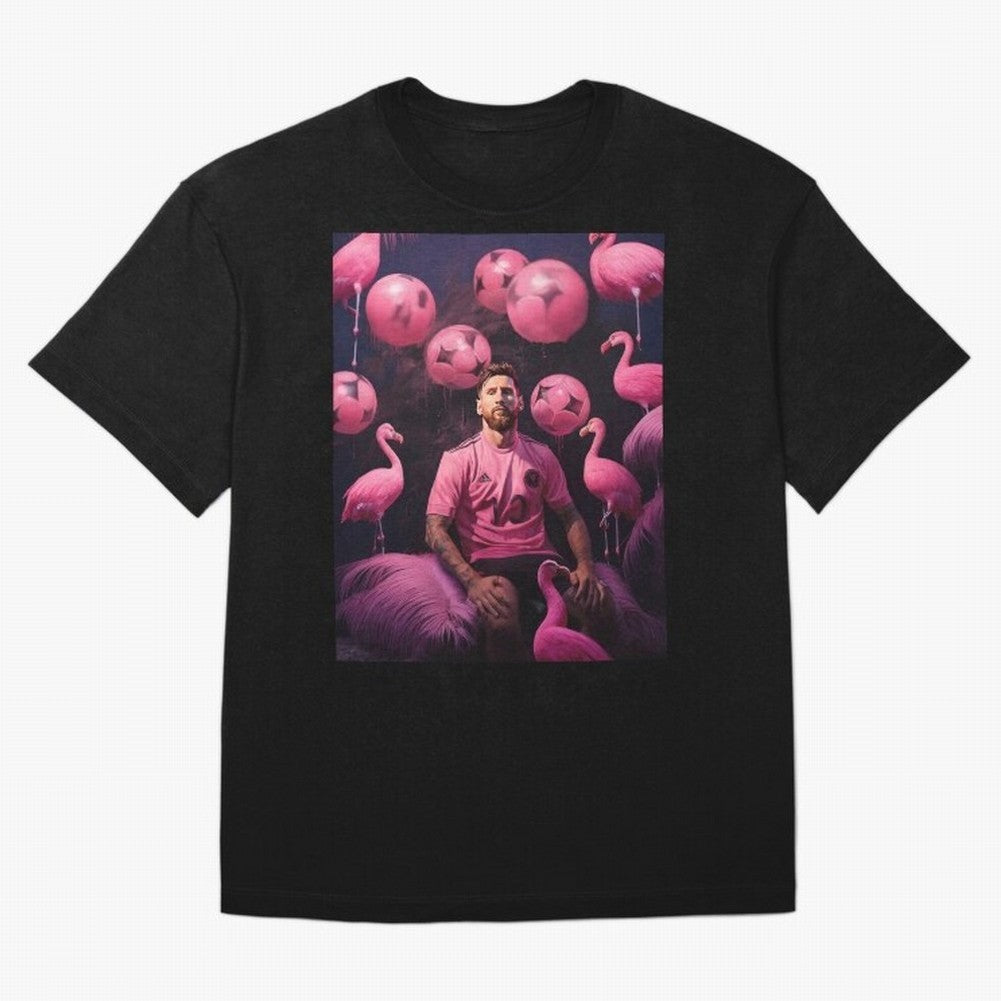 Flamingo Fantasy: Messi's Miami Elegance Active T-Shirt Stand Out with Spirit from Global Football Passion for FIFA World Cup 2026 Group Stage, Capturing Neymar, Haaland and Cristiano Ronaldo, Argentina, France and Brazil, Champion Mindset, Group