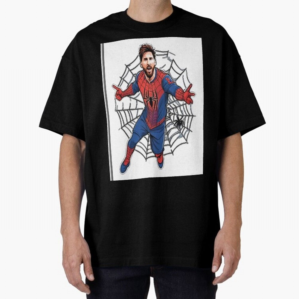 Lionel Messi Spider Oversized T-Shirt Live the Energy of Global Football Passion for FIFA World Cup 2026 USA Canada Mexico, Centered on Messi, Spain, Stadium Chants, National Pride, Trophy Dreams and Unforgettable Football Memories; Made for