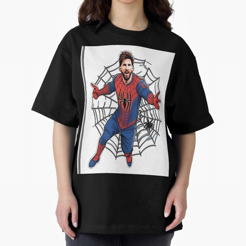 Lionel Messi Spider Oversized T-Shirt Live the Energy of Global Football Passion for FIFA World Cup 2026 USA Canada Mexico, Centered on Messi, Spain, Stadium Chants, National Pride, Trophy Dreams and Unforgettable Football Memories; Made for