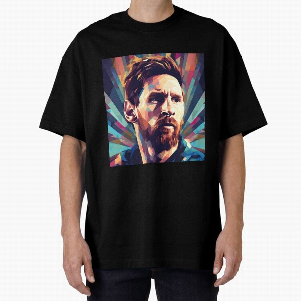 Lionel Messi Portrait Abstract Digital Art, Football Player Classic T-Shirt Honor Champions and Dreams in Match Day Hype around FIFA World Cup 2026, Cristiano Ronaldo, Haaland and CR7, Argentina, France and Brazil, Tournament Hype, Historic
