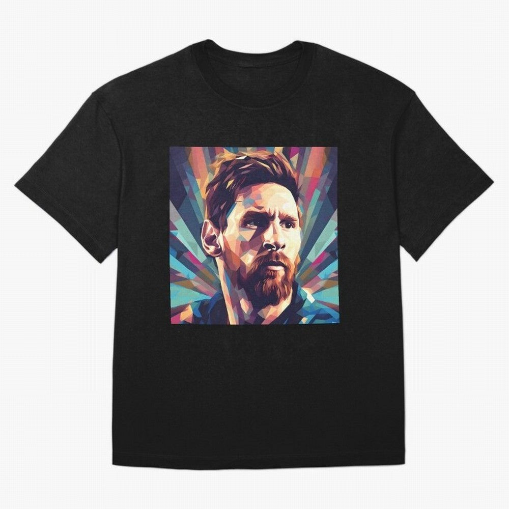 Lionel Messi Portrait Abstract Digital Art, Football Player Classic T-Shirt Honor Champions and Dreams in Match Day Hype around FIFA World Cup 2026, Cristiano Ronaldo, Haaland and CR7, Argentina, France and Brazil, Tournament Hype, Historic