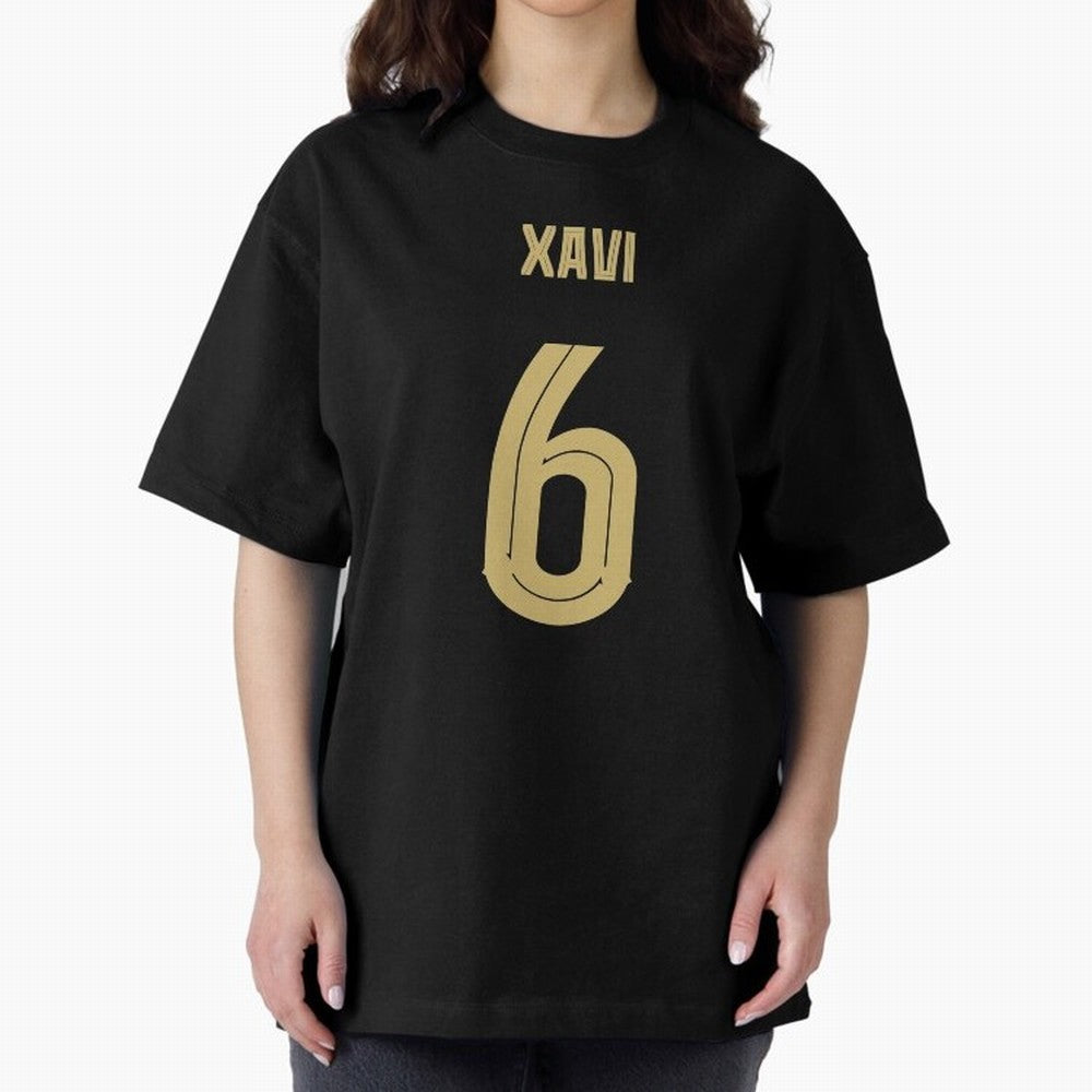 Xavi 6 Barcelona Oversized T-Shirt Bring Trophy Dreams to Global Football Passion for FIFA World Cup 2026, Filled with Cristiano Ronaldo, Haaland and CR7, Germany, Sports Nostalgia, International Competition, Famous Players and Unforgettable