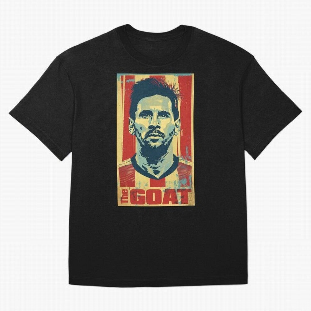Messi The GOAT Graphic poster design Premium T-Shirt Step into the FIFA World Cup 2026 Journey through Mbappe Highlights, Germany Pride, Tournament Hype, Historic Matchups, Family Viewing Parties and Global Sports Pride; Built for Supporters