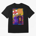 Messi Goat in FC Barcelna Premium T-Shirt Bring World Football Passion into the FIFA World Cup 2026 USA Canada Mexico Journey through Mbappe and Neymar Highlights, England Pride, Champion Mindset, Group Stage Buzz, Knockout Tension and Passionate