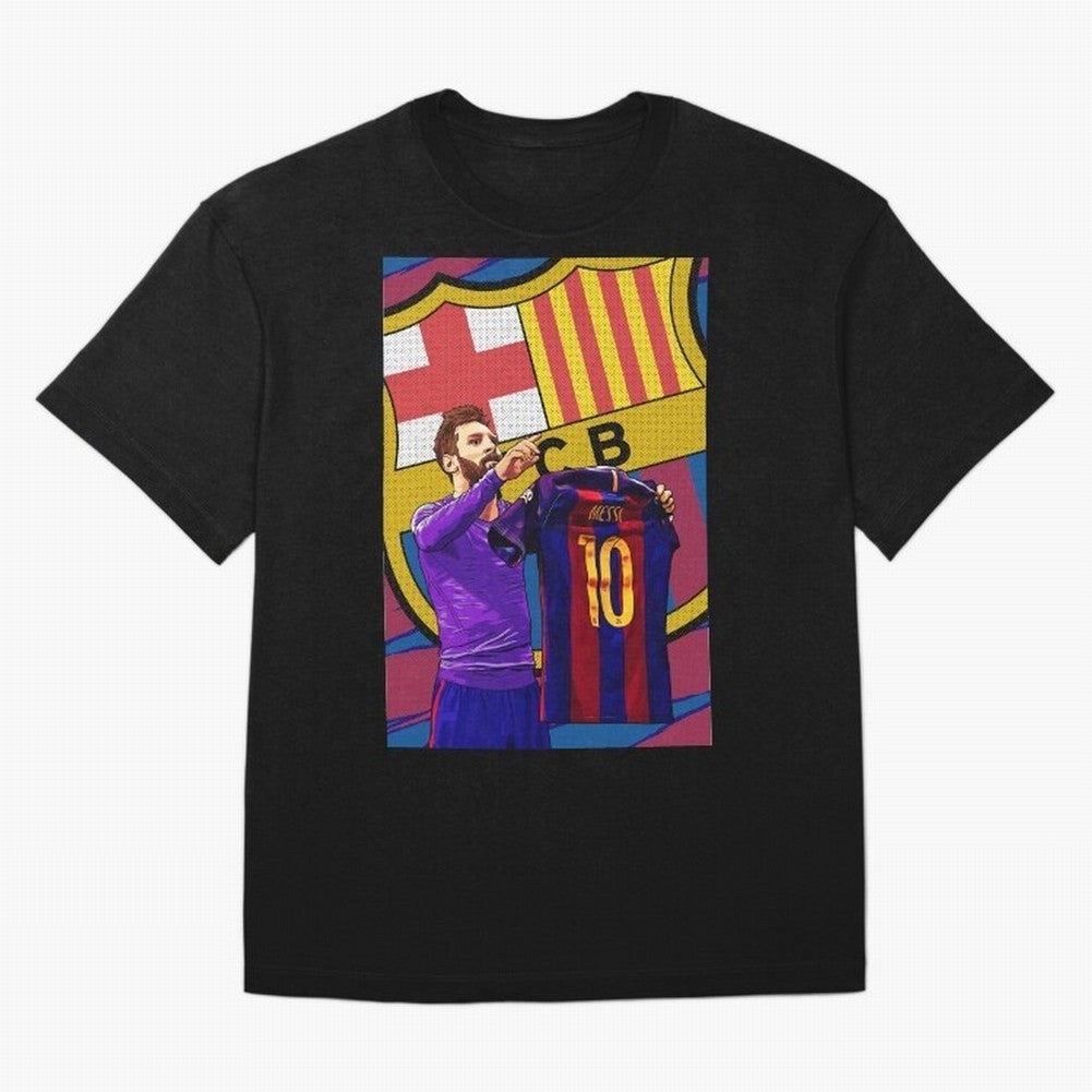 Messi Goat in FC Barcelna Premium T-Shirt Bring World Football Passion into the FIFA World Cup 2026 USA Canada Mexico Journey through Mbappe and Neymar Highlights, England Pride, Champion Mindset, Group Stage Buzz, Knockout Tension and Passionate