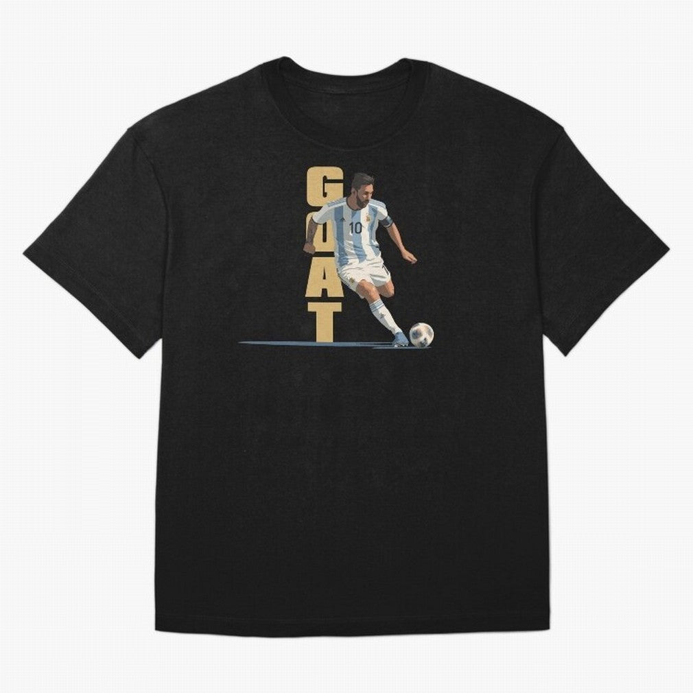 Messi in action GOAT Minimalist Graphic Premium T-Shirt Show Match Day Excitement for Match Day Hype around FIFA World Cup 2026 Group Stage, Messi, CR7 and Mbappe, Netherlands, Match Day Excitement, Supporter Culture, Golden Goals and Global