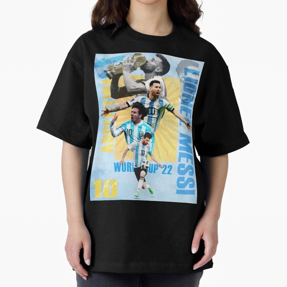 Lionel Messi Argentina World Cup Victory Poster - 2022 Soccer Champion Wall Art Premium T-Shirt Join the Global Buzz around Match Day Hype around FIFA World Cup 2026 USA Canada Mexico, Mbappe, Brazil, Portugal and Argentina, Fan Favorite Moments,