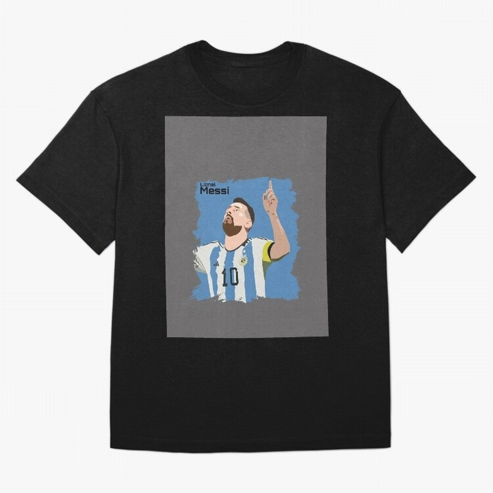 Lionel Messi Triumphant Argentina Portrait Graphic T-Shirt Enjoy the Biggest Football Party of Match Day Hype around FIFA World Cup 2026, CR7, Brazil, Portugal and Argentina, Championship Spirit, Famous Goals, Roaring Crowds and International