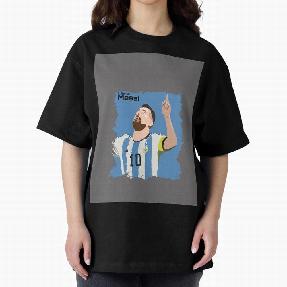 Lionel Messi Triumphant Argentina Portrait Graphic T-Shirt Enjoy the Biggest Football Party of Match Day Hype around FIFA World Cup 2026, CR7, Brazil, Portugal and Argentina, Championship Spirit, Famous Goals, Roaring Crowds and International