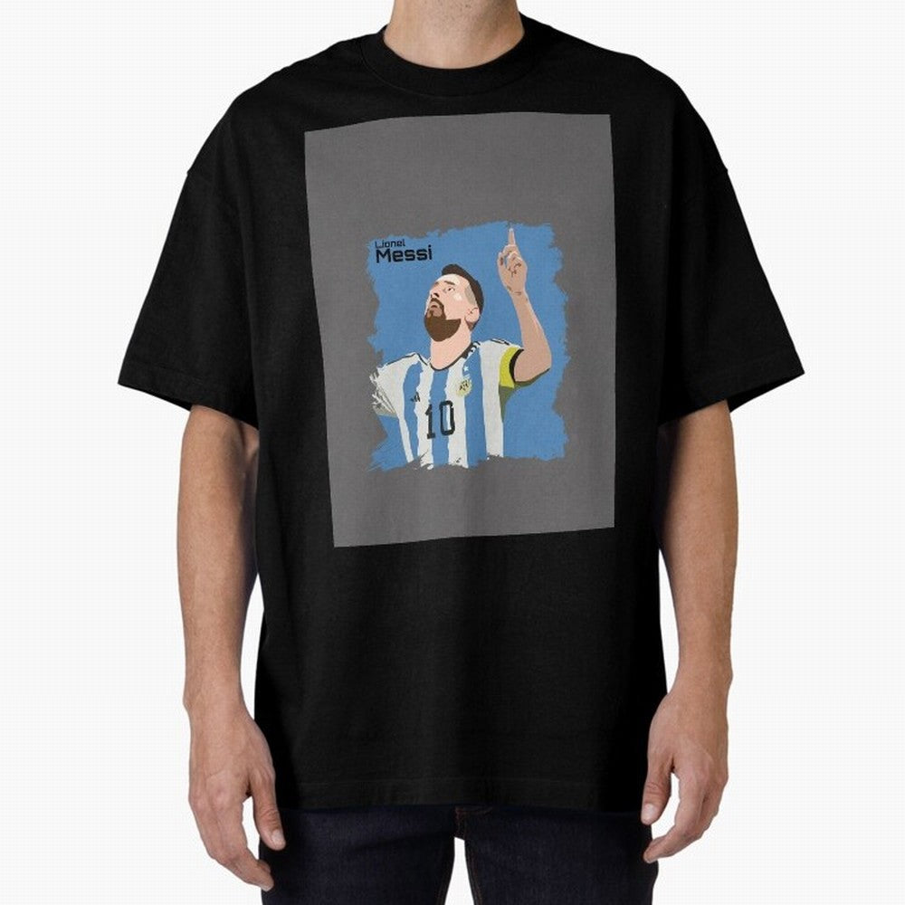 Lionel Messi Triumphant Argentina Portrait Graphic T-Shirt Enjoy the Biggest Football Party of Match Day Hype around FIFA World Cup 2026, CR7, Brazil, Portugal and Argentina, Championship Spirit, Famous Goals, Roaring Crowds and International