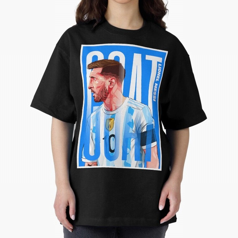 Lionel Messi The GOAT Illustration artwork Premium T-Shirt Show Love for Legendary Goals in FIFA World Cup 2026 Spirit, Driven by England, Haaland, Sports Nostalgia, International Competition, Famous Players and Unforgettable Victories; Made for