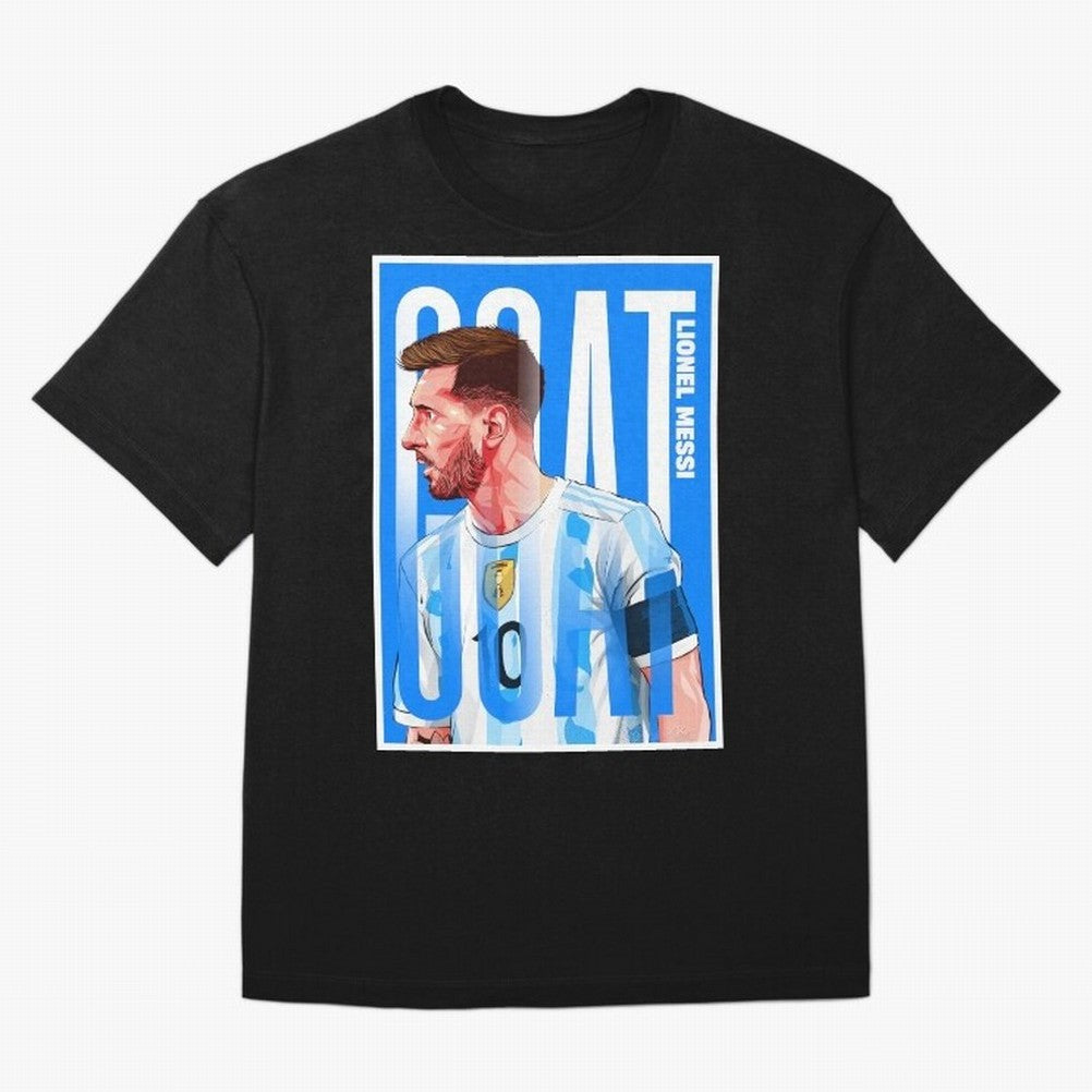 Lionel Messi The GOAT Illustration artwork Premium T-Shirt Show Love for Legendary Goals in FIFA World Cup 2026 Spirit, Driven by England, Haaland, Sports Nostalgia, International Competition, Famous Players and Unforgettable Victories; Made for