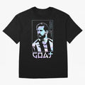 Lionel Messi Holographic Style Portrait art illustration Premium T-Shirt Show Love for Legendary Goals in the FIFA World Cup 2026 Journey through CR7 and Messi Highlights, Brazil, Portugal and Argentina Pride, Global Supporter Spirit, Legendary