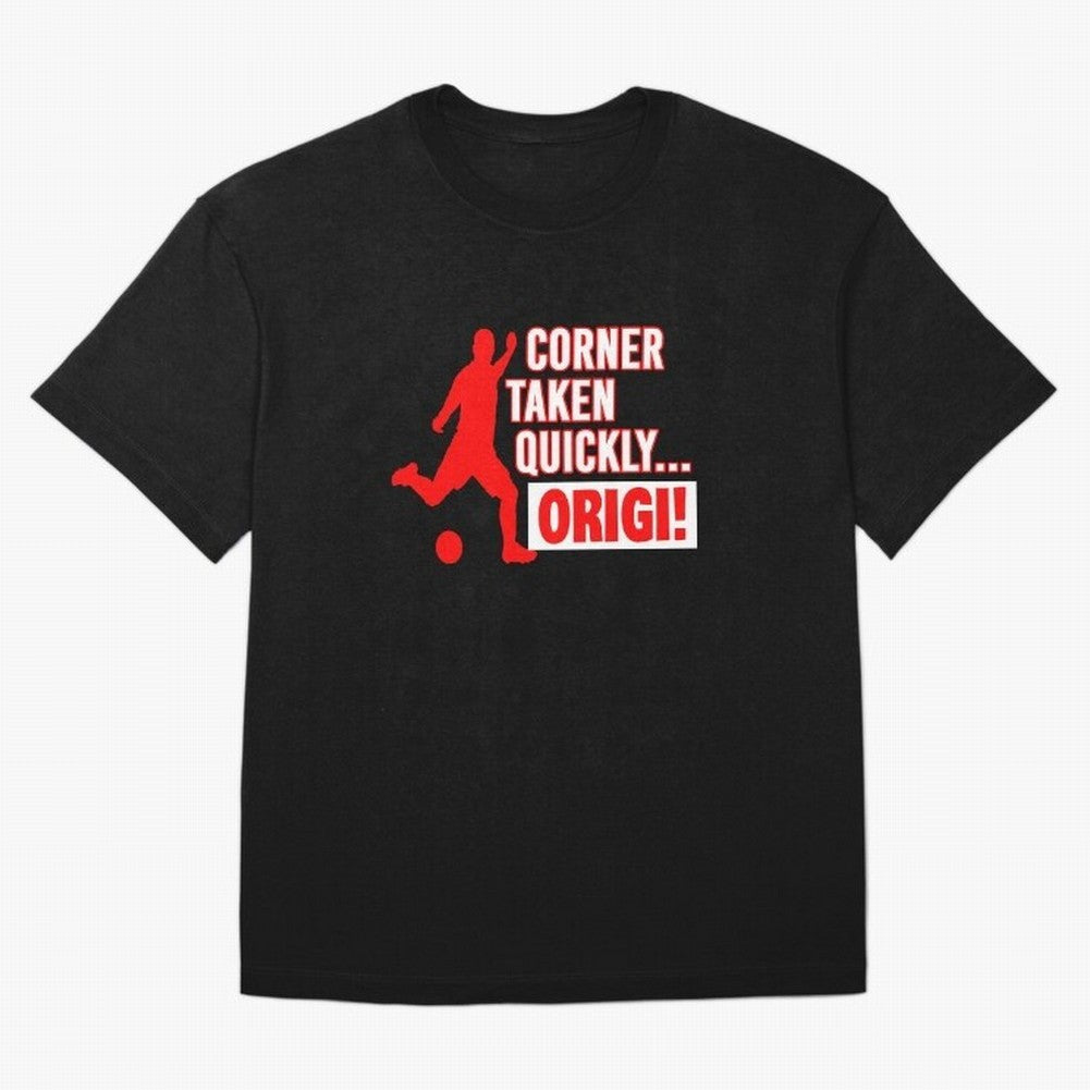 Corner Taken Quickly Origi (Red) Essential T-Shirt Celebrate Football Heritage in FIFA World Cup 2026 Centered on Messi and Cristiano Ronaldo, Argentina, France and Brazil Energy, Football Passion, Legendary Performances, Festival Vibes and