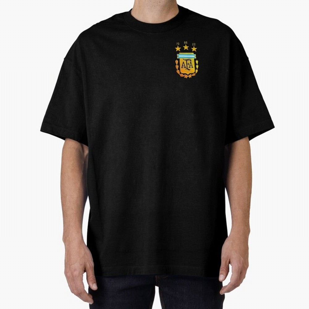 AFA ARGENTINA CHAMPION QATAR 2022 3 STARS Oversized T-Shirt Support Iconic Players in the FIFA World Cup 2026 Journey through CR7 and Messi Highlights, England and Germany Pride, Global Supporter Spirit, Legendary Goals, National Colors and