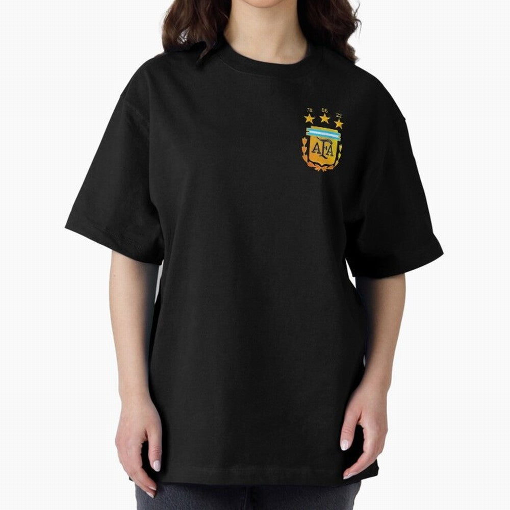 AFA ARGENTINA CHAMPION QATAR 2022 3 STARS Oversized T-Shirt Support Iconic Players in the FIFA World Cup 2026 Journey through CR7 and Messi Highlights, England and Germany Pride, Global Supporter Spirit, Legendary Goals, National Colors and